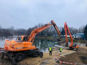 Prace ziemno - wodne w Porcie Praskim - Warszawa